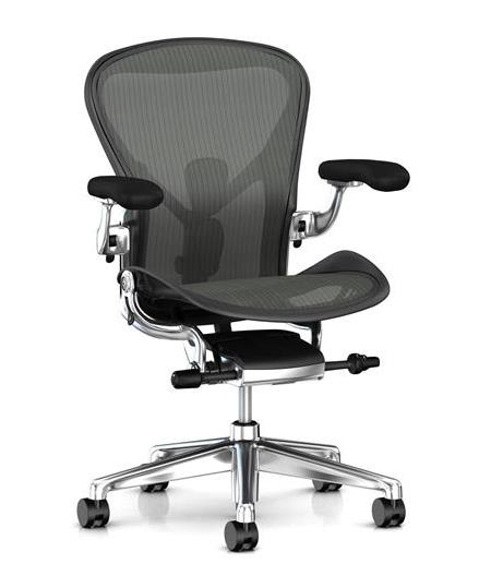 Aeron Chair Size B C Graphite Polished Base IN STOCK